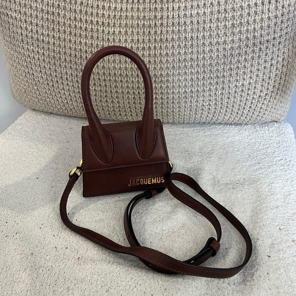 Jacquemus Chocolate Brown Mini Bag with Structured Design
